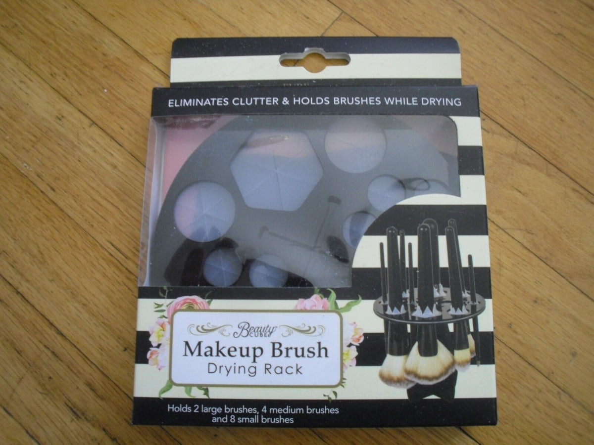 Makeup Brush Dryer Rack Organizer Holds 14 Spaces – Holds 2 Large, 4 Medium & 8 Small Brushes
