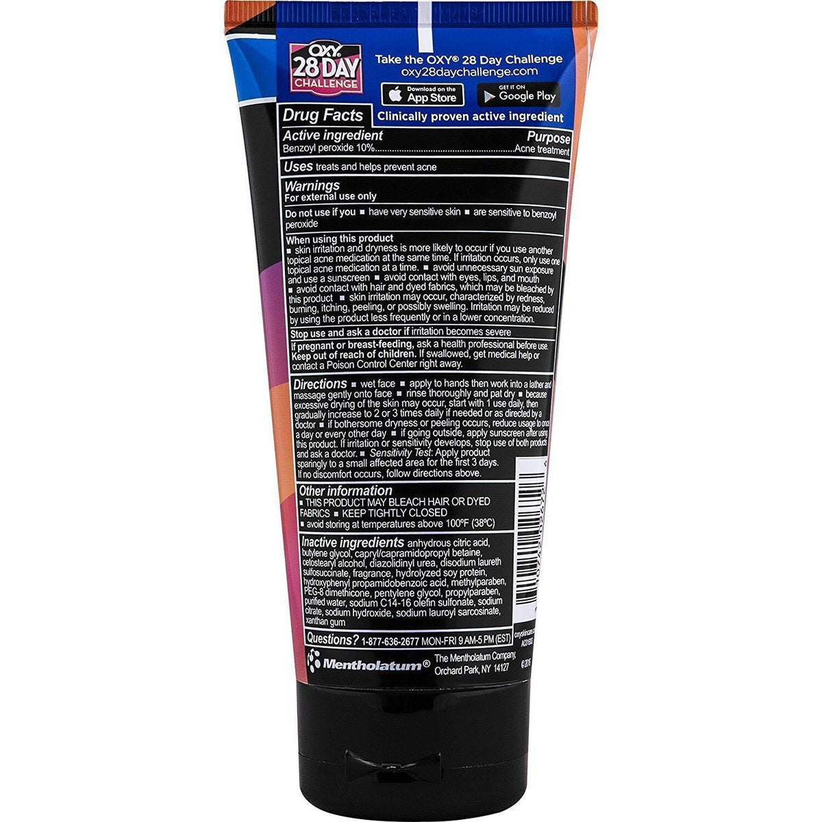 Acne Face Wash with Benzoyl Peroxide - Oil-Free, Soothing Formula 5 oz
