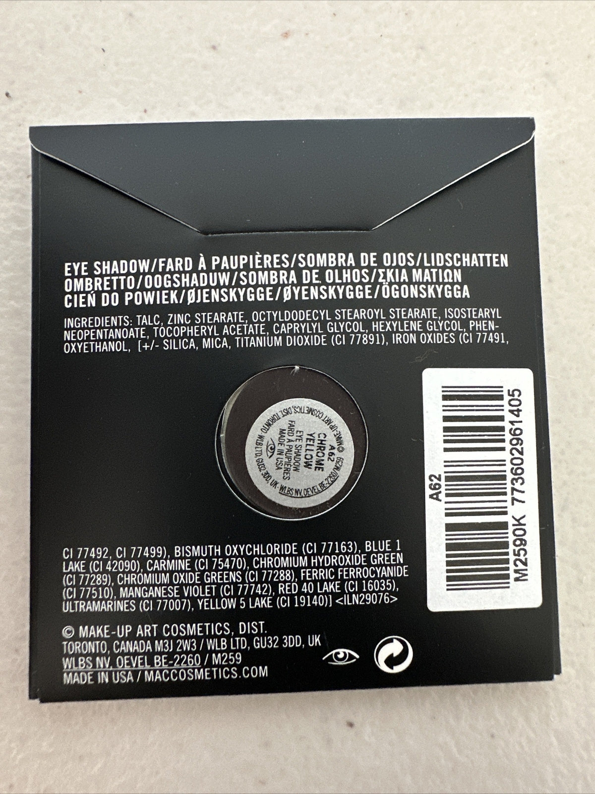 MAC Eye Shadow Pro Palette Refill Pan - Chrome Yellow - BNIB