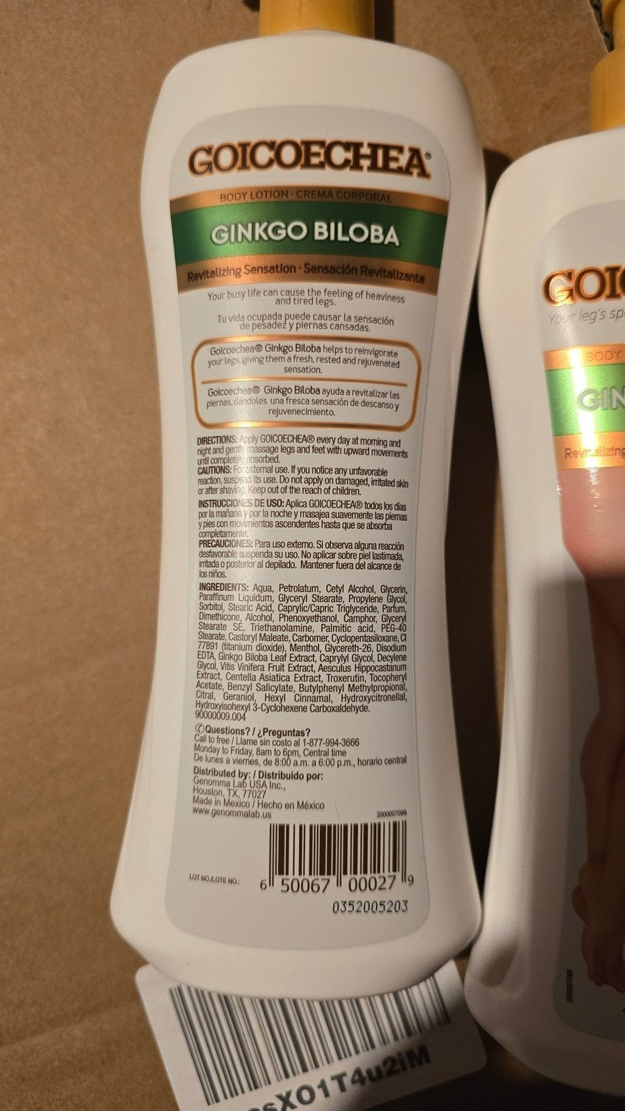 Ginkgo Biloba Body Lotion for Legs, 13.5 oz, 3-Pack