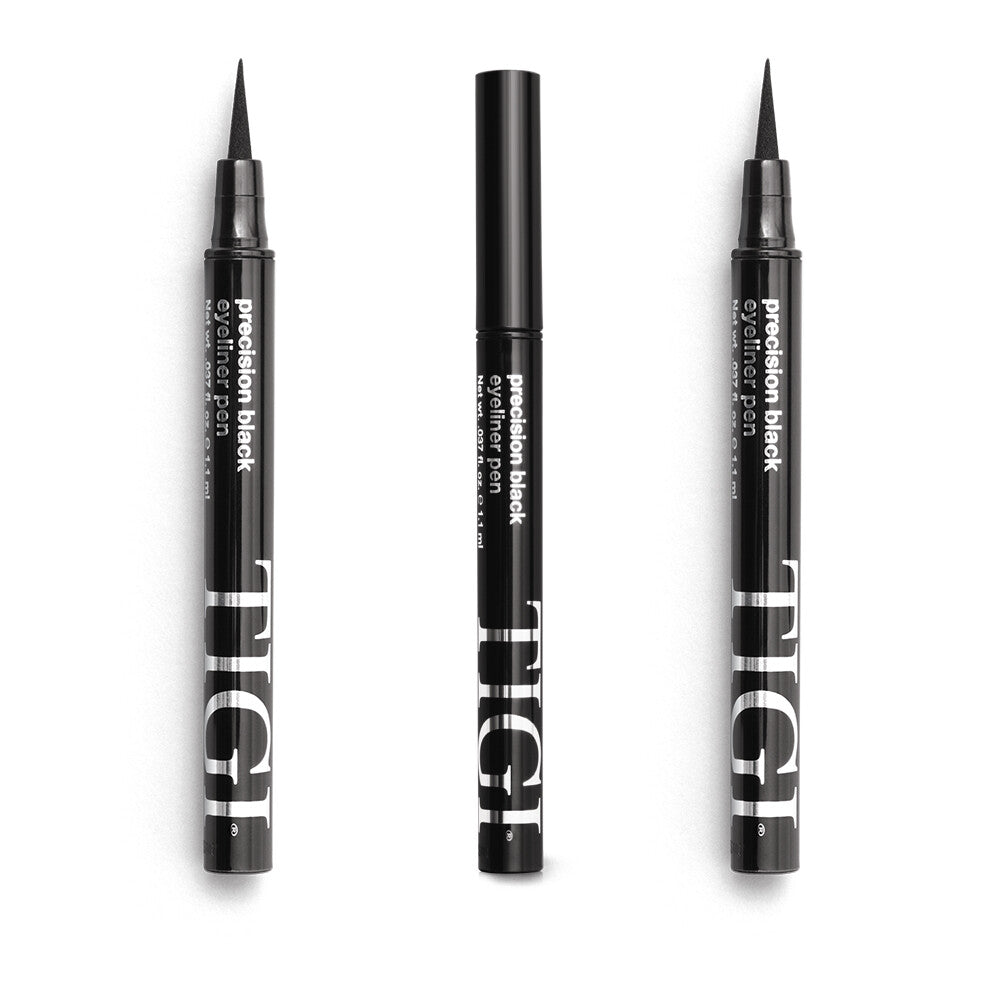 Precision Eyeliner Pen Set Black 3 Pack Waterproof & Quick Dry