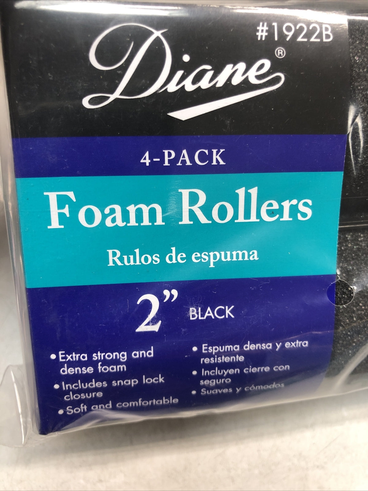3 Pack 2-Inch Foam Hair Rollers for Styling Salon Quality Black