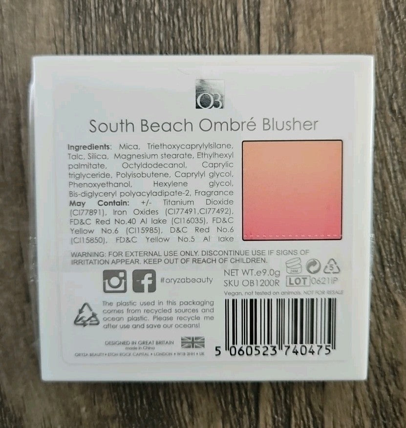 Ombré Blusher Palette South Beach Full Size Makeup Face Face Palette - NEW