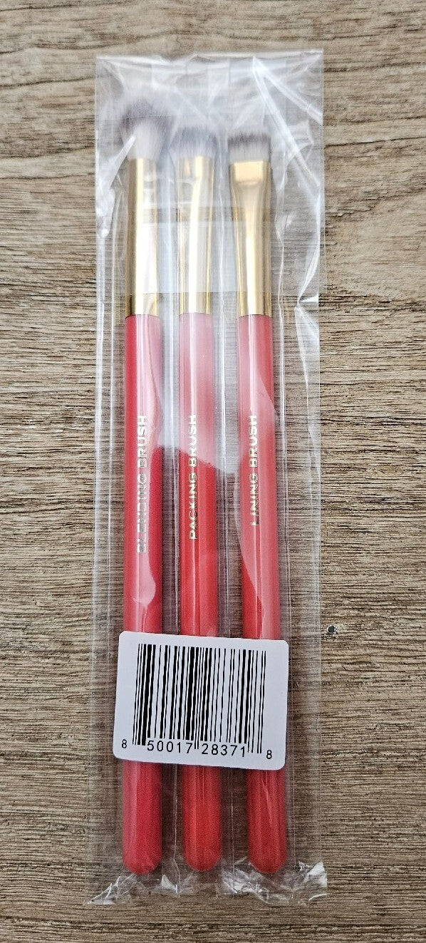 Makeup Brush Set - Eye Trio in Coral Pink & Gold, Cosmetic Tools