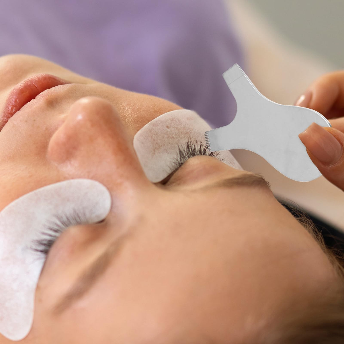 Reusable Stainless Steel Y Eyelash Comb for Lash Lift & Extension