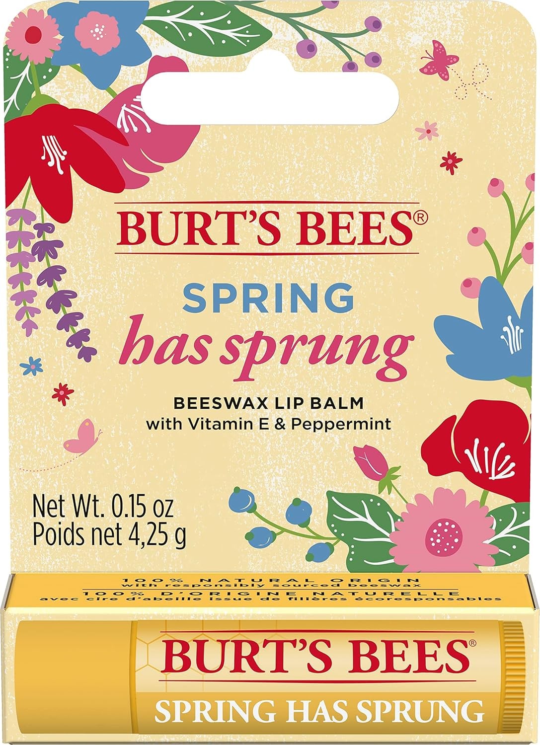 Limited Edition Burt's Bees Lip Balm with Vitamin E & Peppermint - Moisturizing & Nourishing