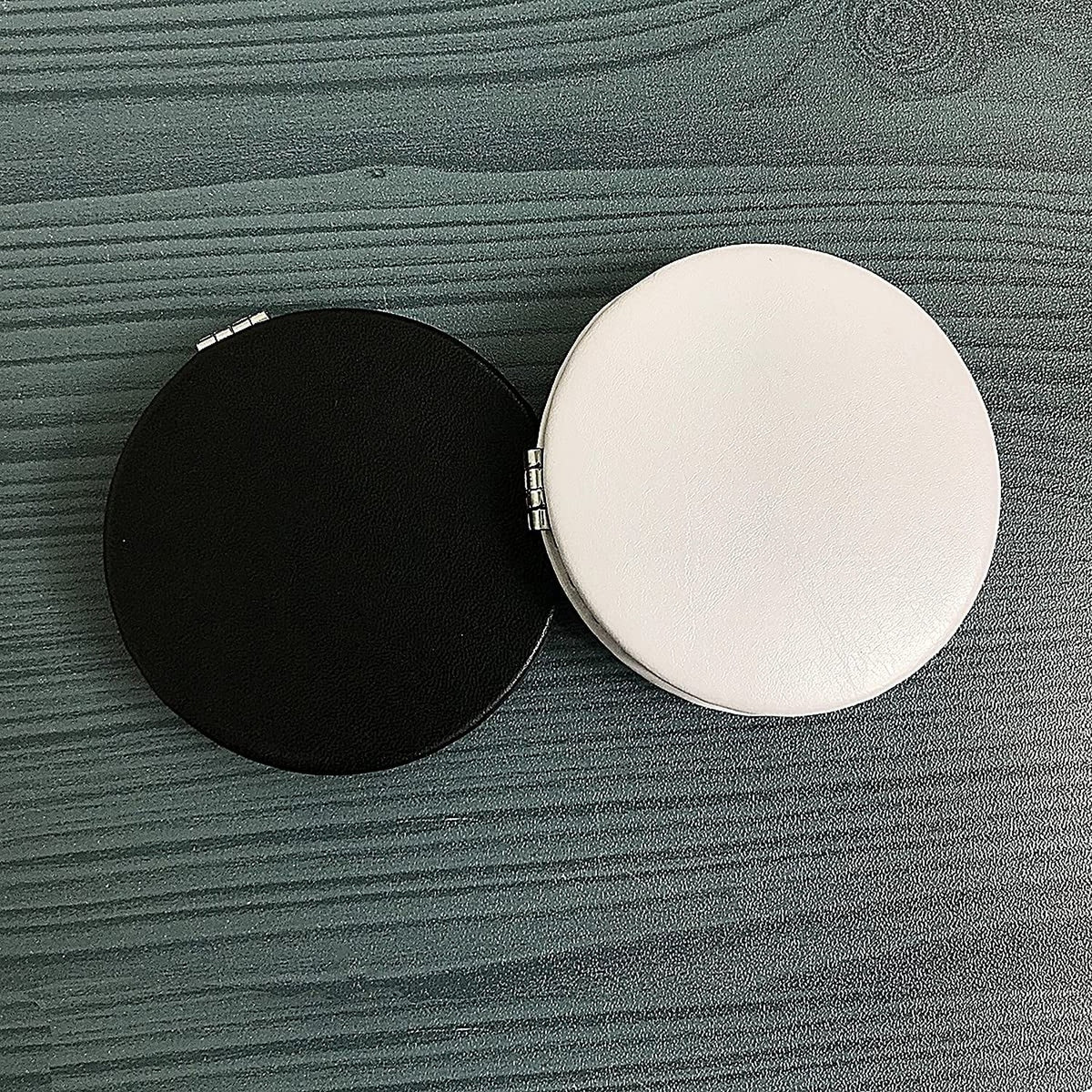 Double-Sided Makeup Mirror, 3.2" Round Folding Tabletop Mirror - Magnifying & Normal Sides