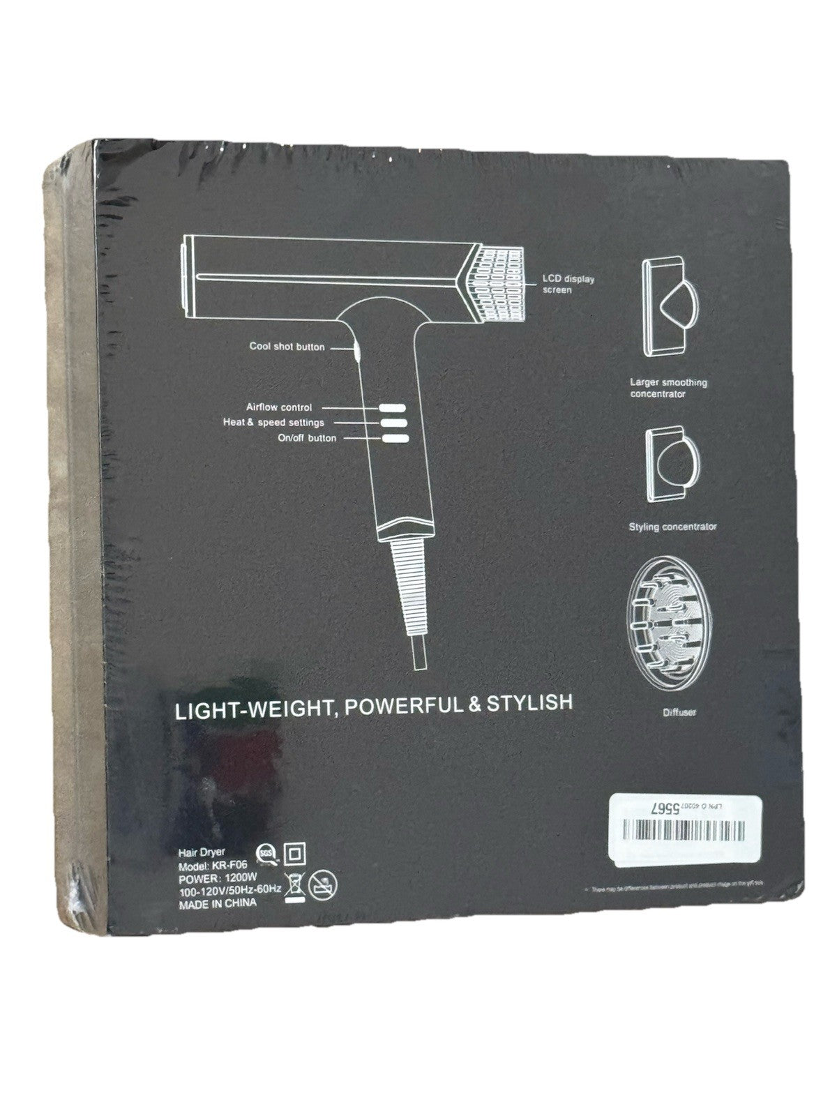Professional Ionic Hair Dryer with Diffuser - High Speed Lightweight Styling Tool