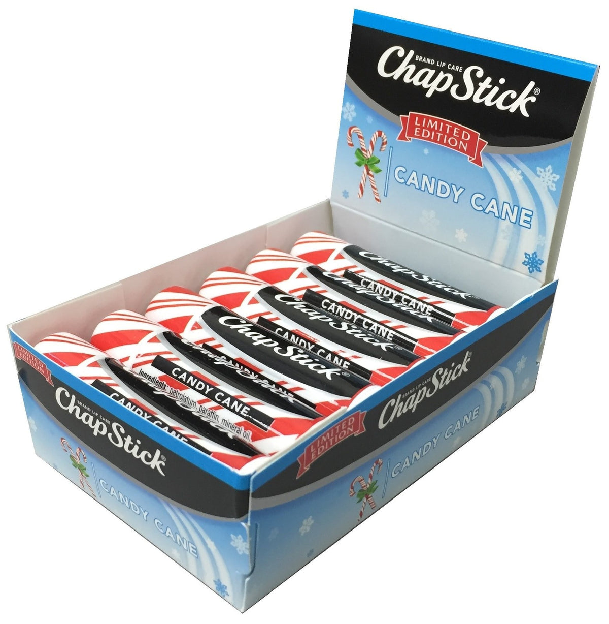 ChapStick Candy Cane Lip Balm Refill Pack - Limited Edition, 12 Sticks