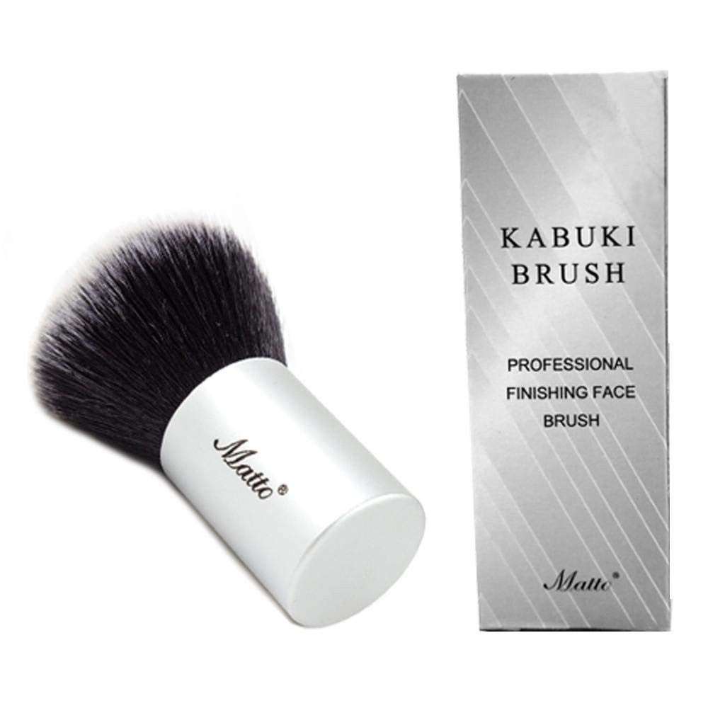 Matto Kabuki Makeup Brush for Setting Powder - Flawless Finish, Grey