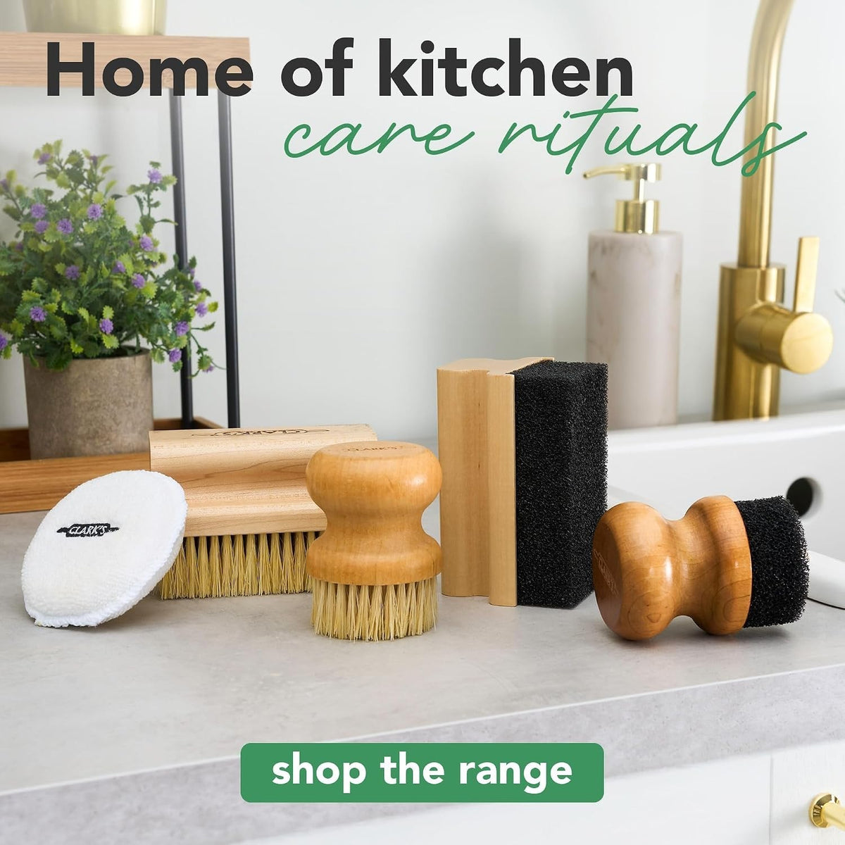 Wooden Surface Brush with Maple Wood Handle for Cutting Boards & Kitchen Surfaces
