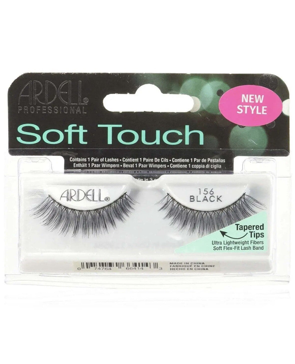 False Eyelashes Soft Touch 156 Black - Pack of 2 for Natural Volume