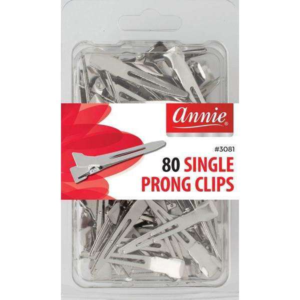 Annie #3081 Single Prong Clips 80Ct 80 Pcs
