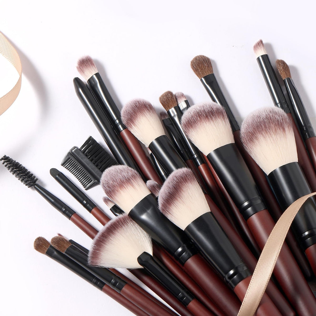 Full Face & Eye Makeup Brush Set - Travel Friendly Synthetic Brushes for Beginners
