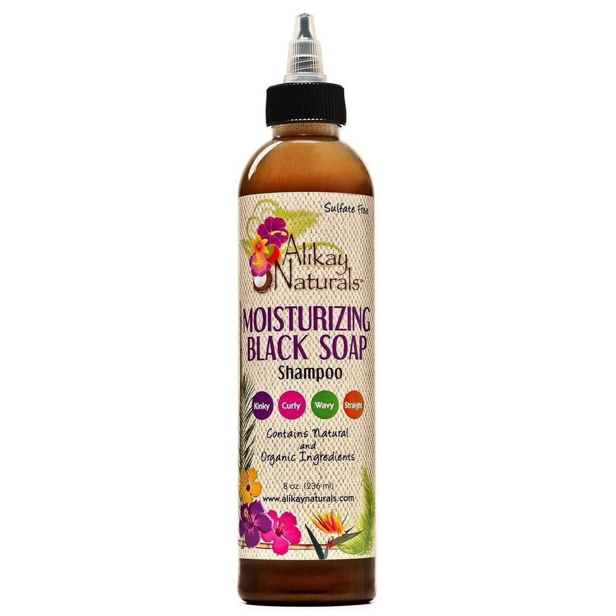 Moisturizing Black Soap Shampoo - Sulfate-Free, Deep Cleansing 8 fl oz