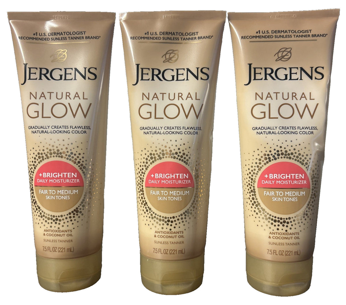 Jergens Natural Glow Daily Moisturizer Fair to Medium 7.5 oz (Pack of 3)
