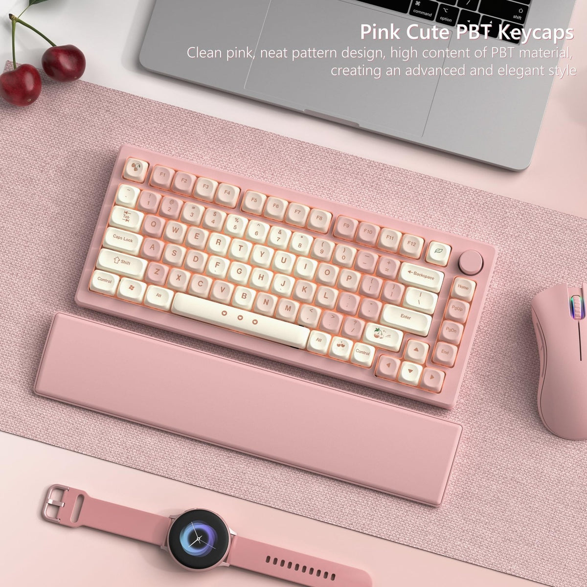 Pink Keycap Set for Mechanical Keyboard - PBT Dye-Sublimation Custom Keycaps
