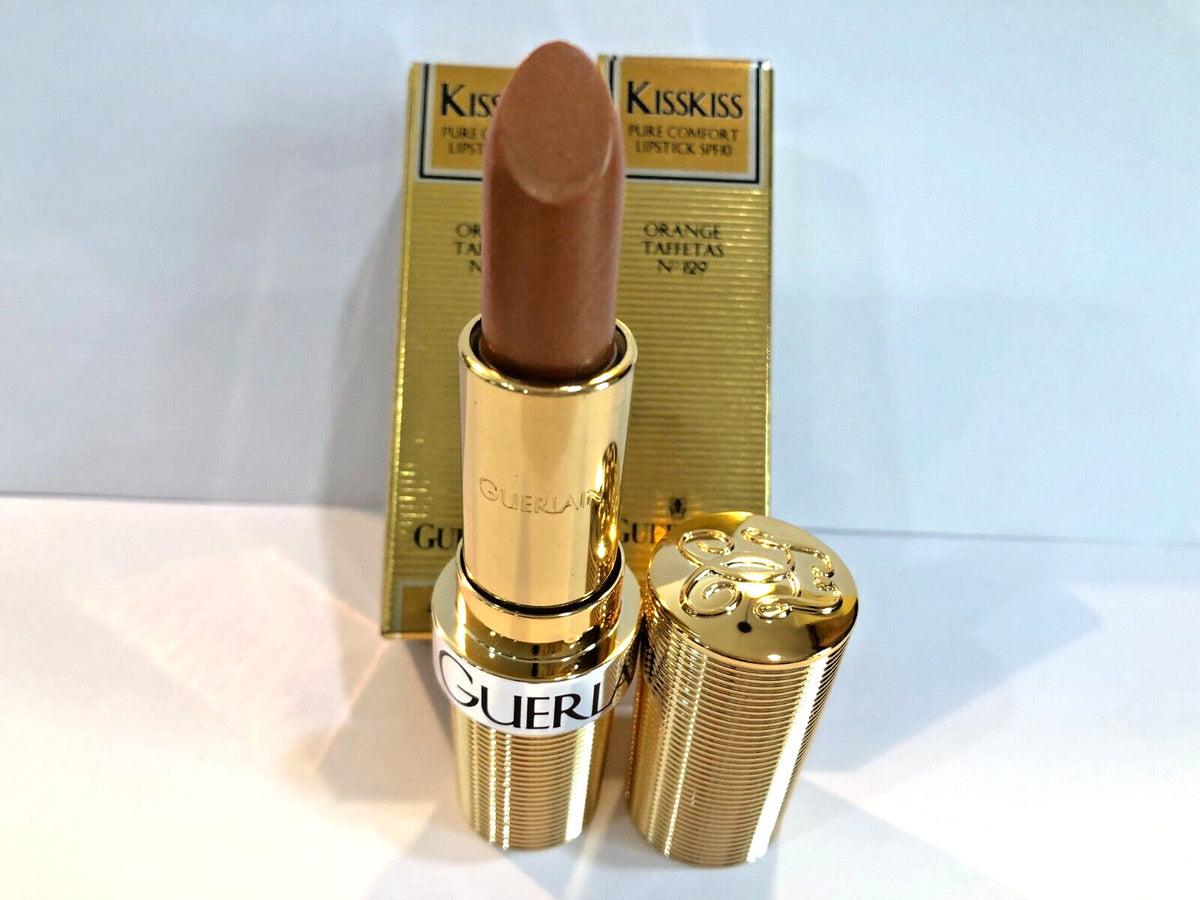 Guerlain KissKiss Pure Comfort Lipstick Orange Taffetas No. 129 NIB