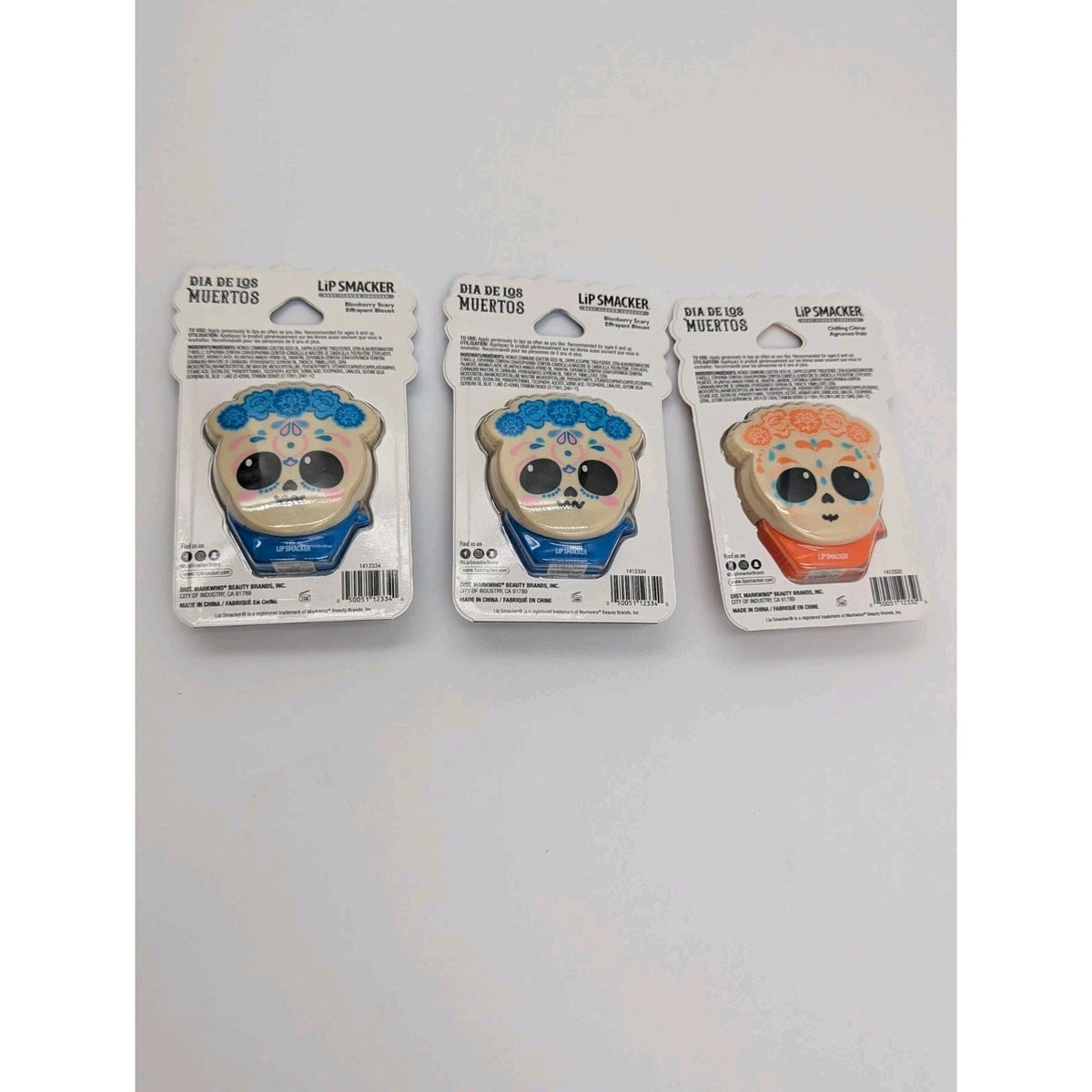 3 Pack Lip Balm Set - Dia De Los Muertos Bloodberry & Citrus Flavors