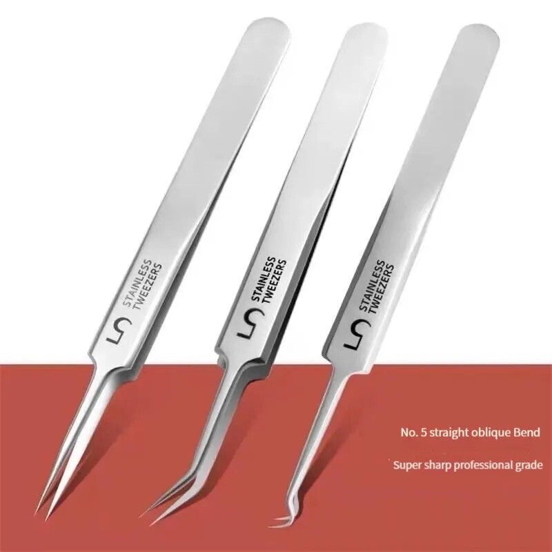 3PC Ultra-Fine Blackhead Remover Tweezer Set for Face Care - Salon Quality