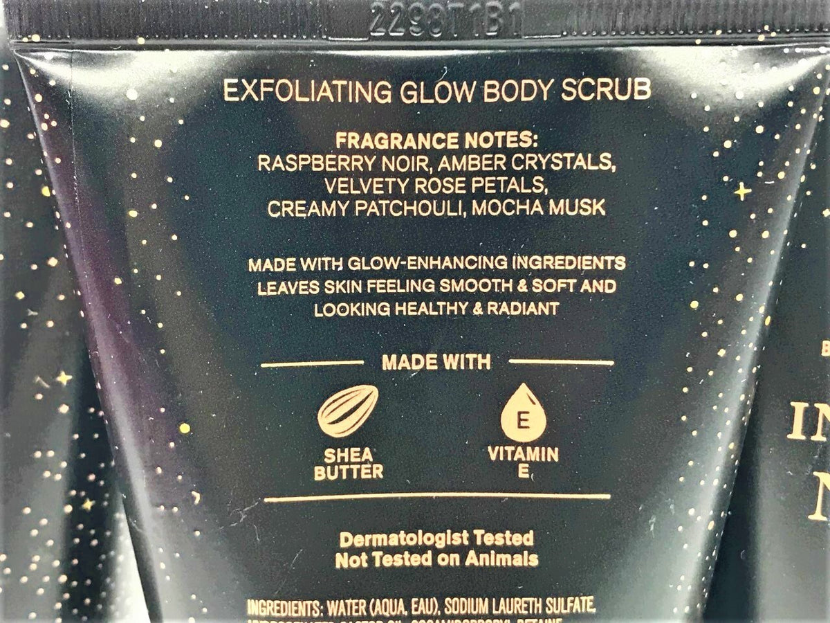 x3 Bath & Body Works Scrub INTO THE NIGHT Exfoliating Glow THREE PACK