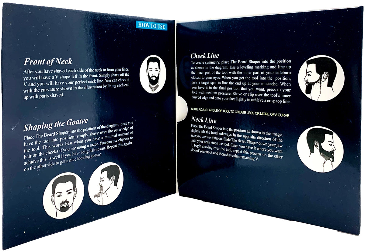 Beard Shaping Tool for Precise Lineups & Symmetry - Blue 7-in-1