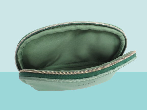 Set of 3 Light Green Cosmetic Bags with Zip Top - Travel & Makeup Organizer