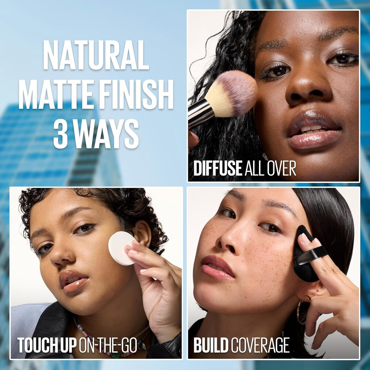 Mattifying Face Powder for Oily Skin, Buildable Coverage, Compact