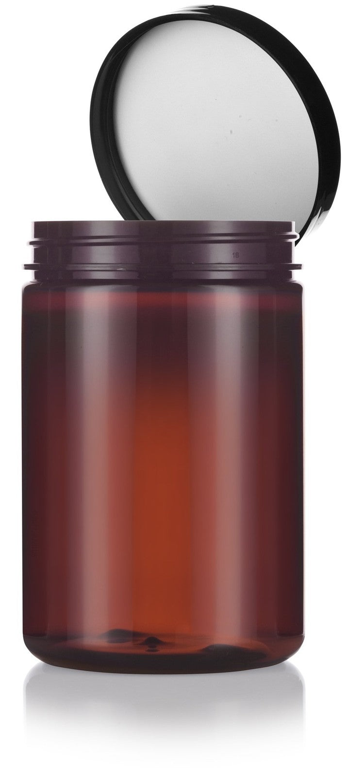 Large Amber PET Plastic Refillable Jar with Airtight Foam-Lined Lid - 25 Oz (6 Pack)