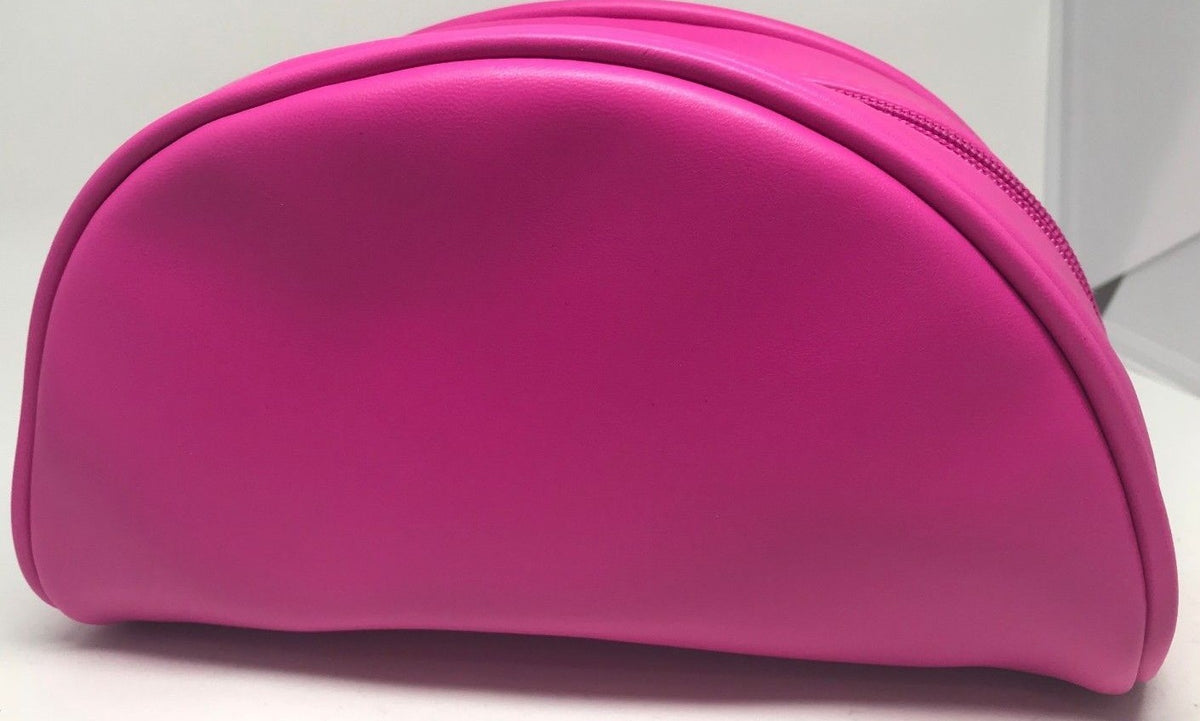 Pink Travel Makeup Bag Half Moon Cosmetic Organizer for Cosmetics & Beauty