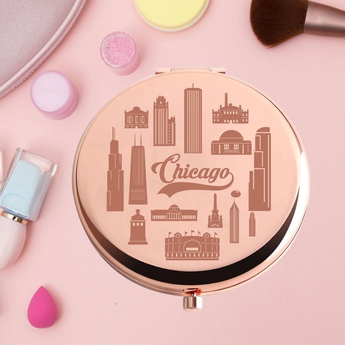 Travel Pocket Mirror Compact Makeup Mirror for Girls' Trip Gifts