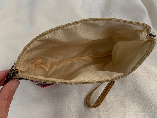 Purple Pink Cosmetic Pencil Pouch Wristlet Organizer - Mountains Calling