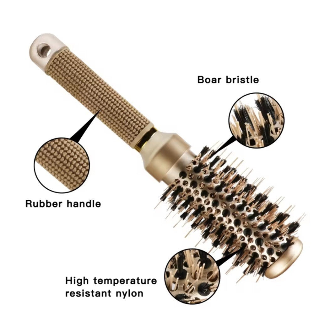 Thermal Ceramic Round Hair Brush with Ionic Boar Bristles for Blowouts