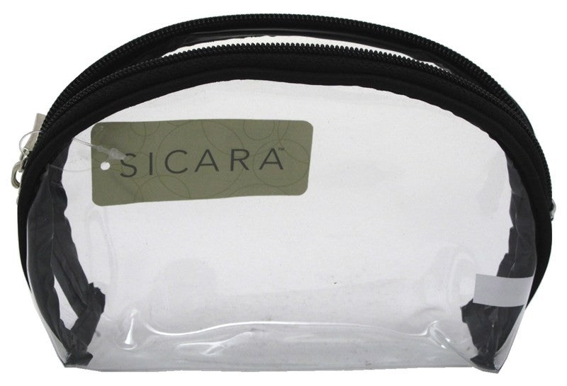 Clear Cosmetic Bag Oval Purse 4.75x6x2 Travel Organizer Pack of 3