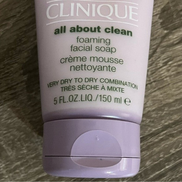 Clinique All About Clean Foaming Facial Soap for Dry & Combination Skin - 5oz/150ml Set