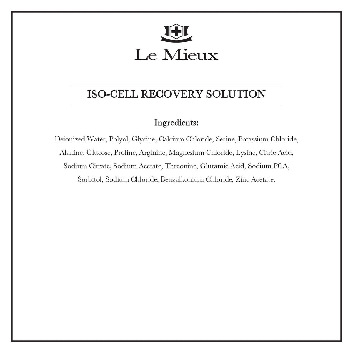 Iso Cell Recovery Solution Facial Toner - 150ml