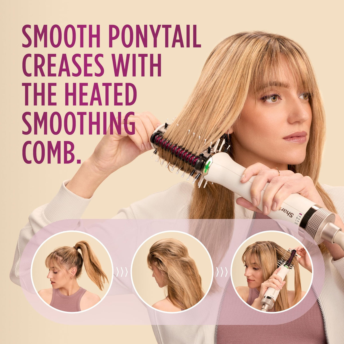 Shark Ht212 Smoothstyle Heated Comb Blow Dryer Brush Heat Resistant