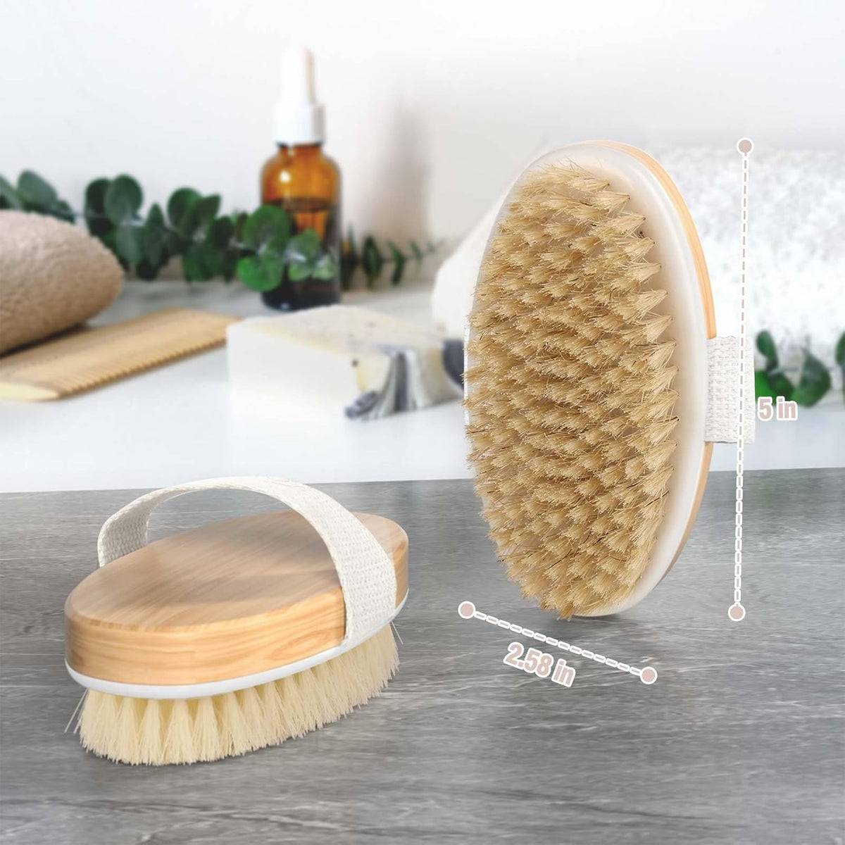 2 Pack Dry Brushing Body Brush with Natural Bristles