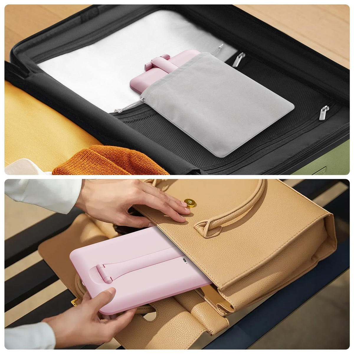 Benbilry Foldable Travel Makeup Mirror with Lights & 20X Magnification