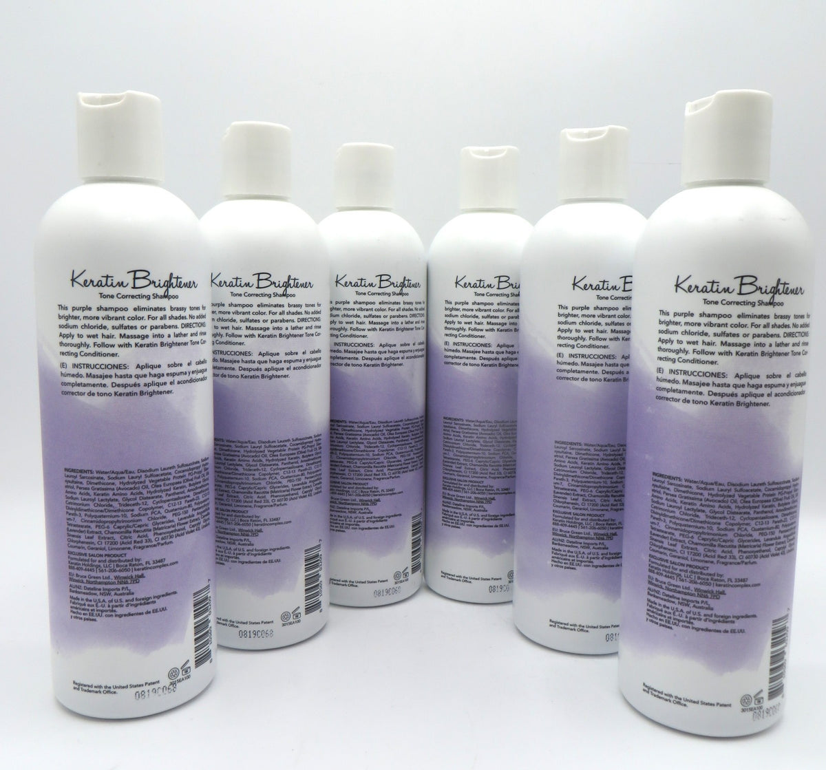 Keratin Brightening Shampoo - Toner Correcting 12 oz - Pack of 6