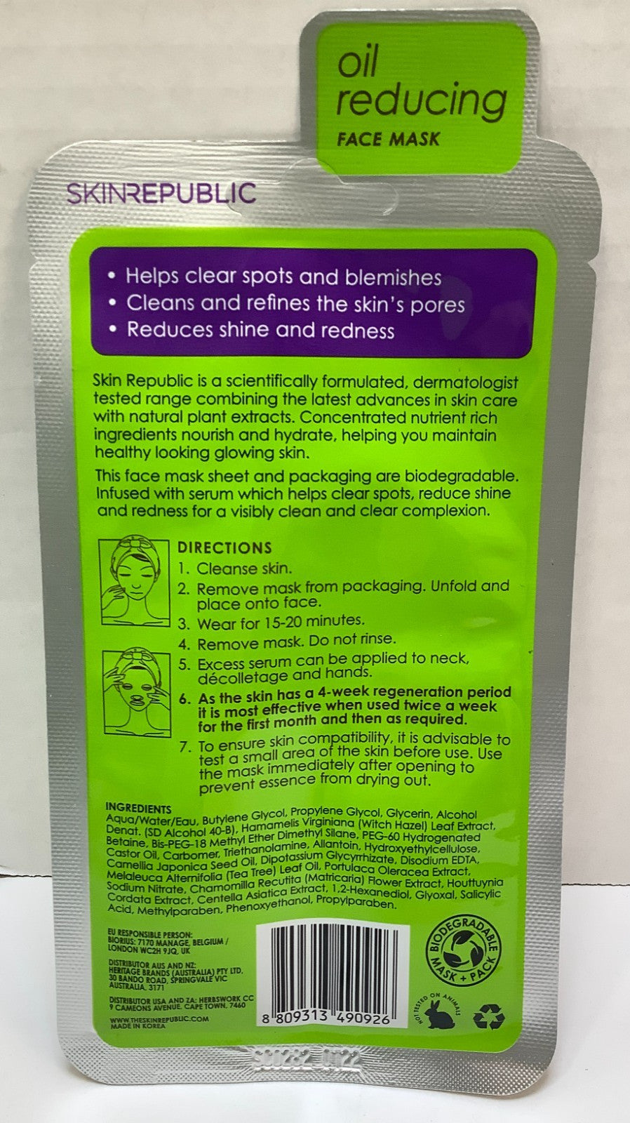 Salicylic Acid Sheet Mask for Spots & Blemishes, 10-Pack