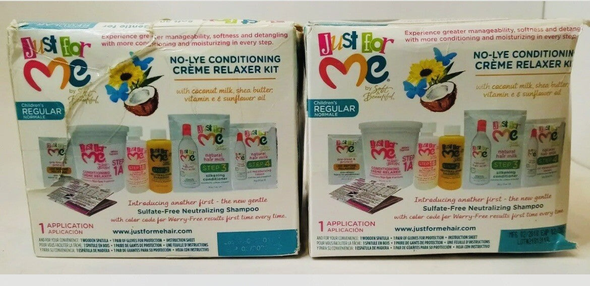 Just For Me No Lye Conditioning Creme Hair Relaxer Kit - 2 Pack