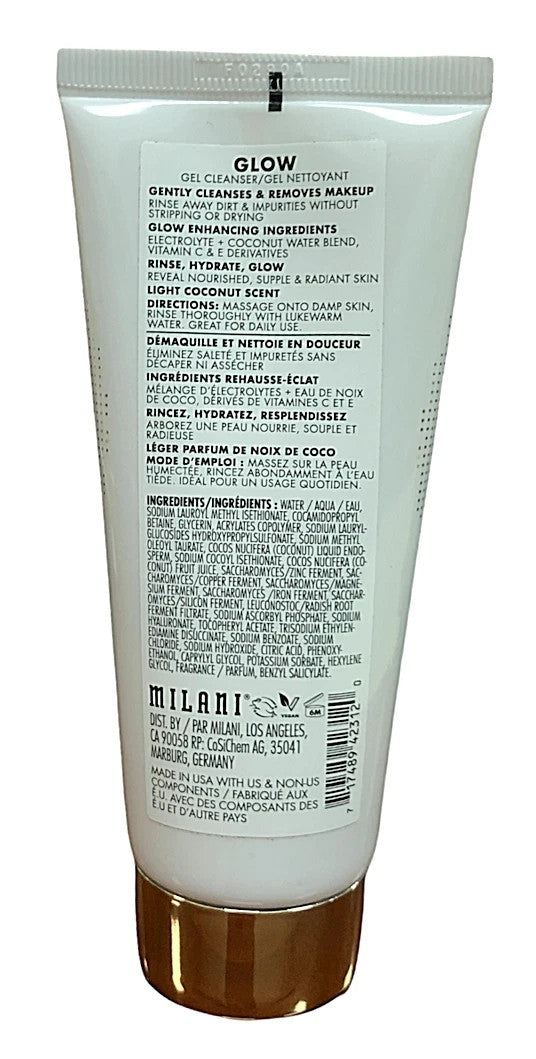 Milani Glow Gel Facial Cleanser 3.4oz - Gentle Makeup Remover