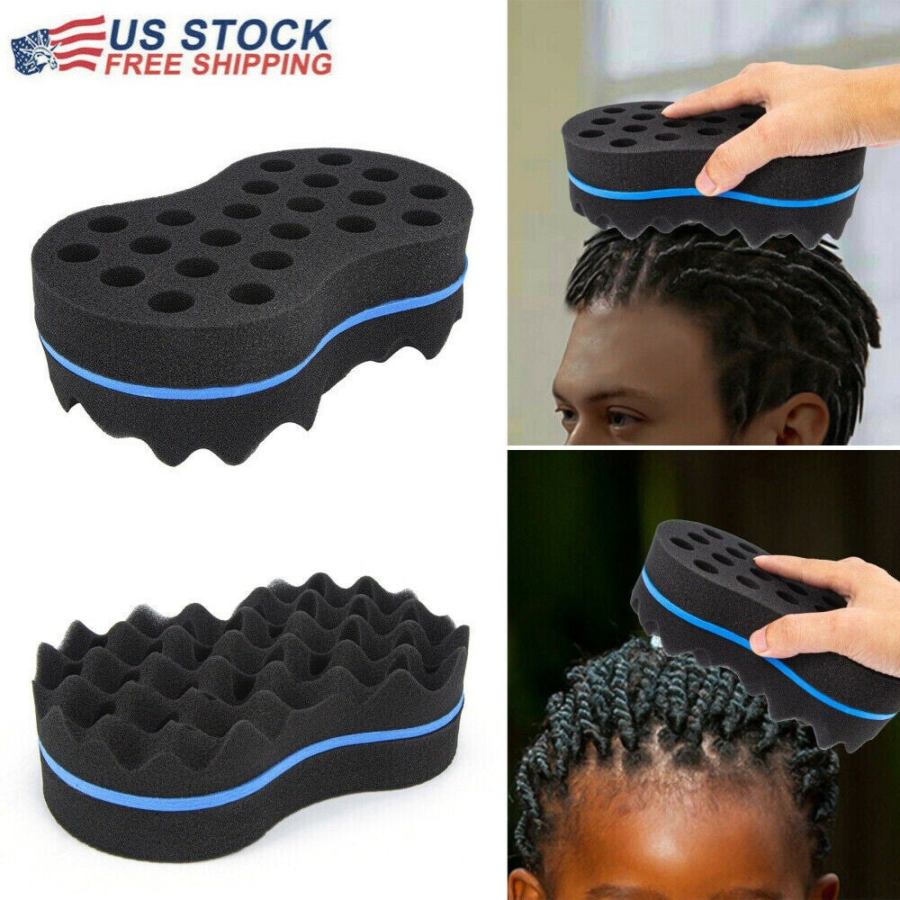 2PCS Hair Sponge Barber Twist Curl Brush Dreads Locking Afro Coil Comb