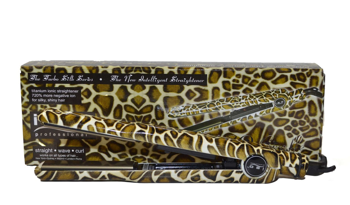 ISO Titanium Ionic Hair Straightener Giraffe Print - Fast, Frizz-Free Styling