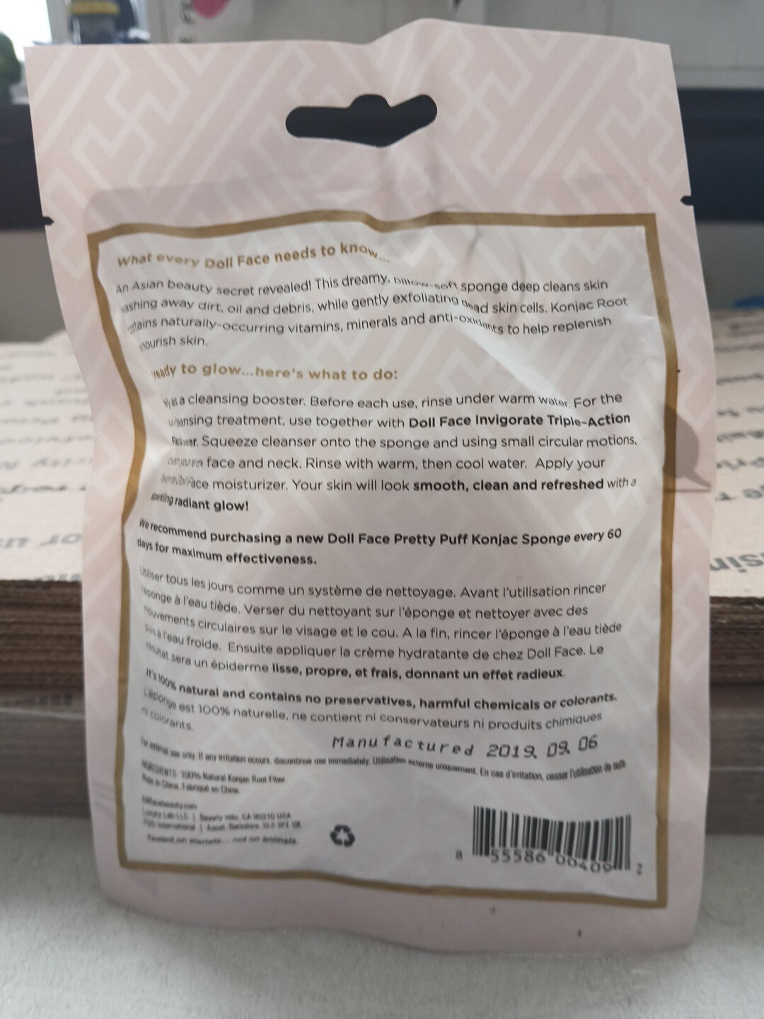 Doll Face Pretty Puff Natural Konjac Cleansing Exfoliating Sponge All