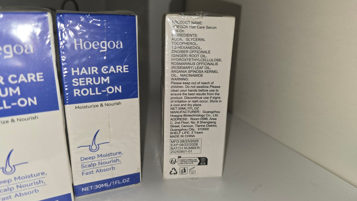 3 Pack Ginger Rosemary Hair Serum Roll-On for Scalp Moisturizing - 1 fl oz Each