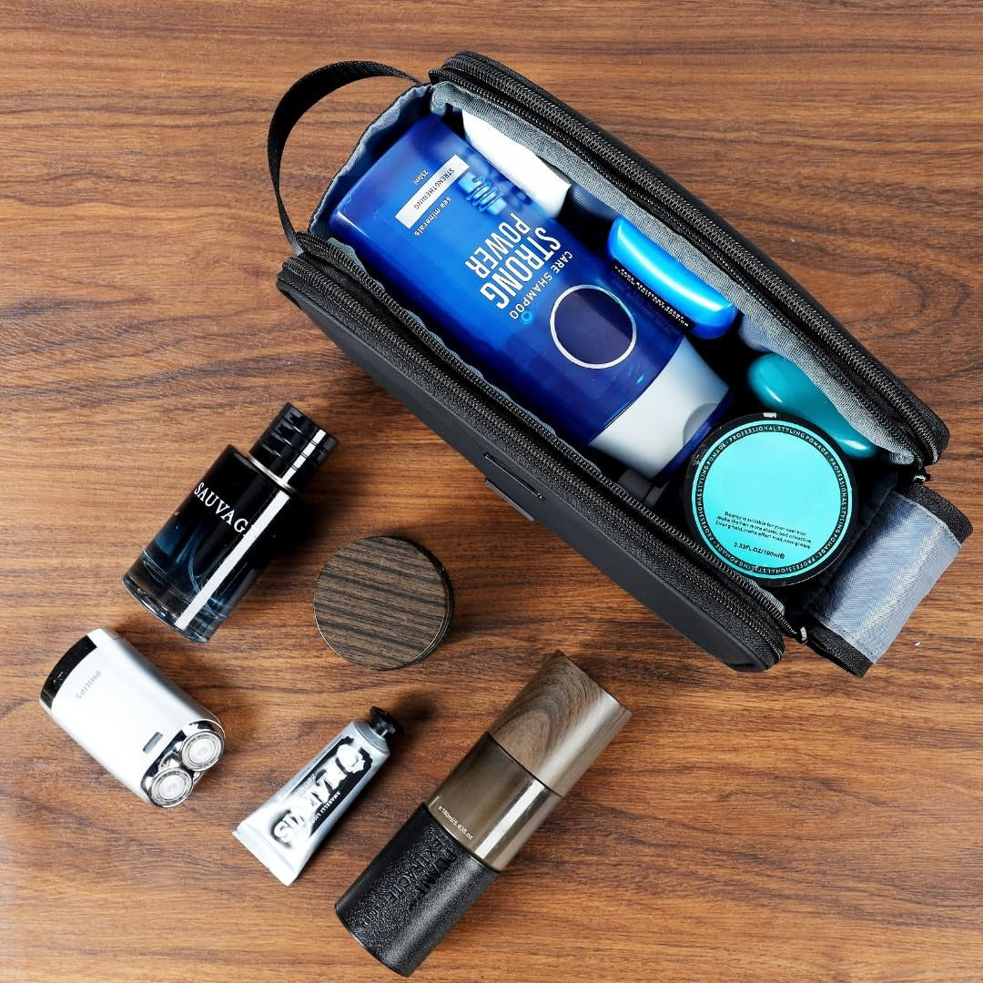 Medium Water-Resistant Travel Toiletry Bag for Men - Organizer & Dopp Kit