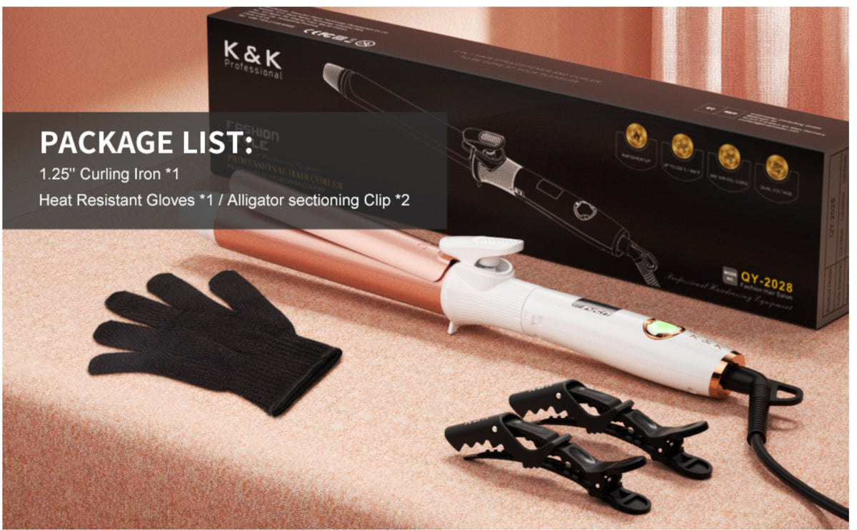 1.25 Inch Curling Wand with Ceramic Coating & Nano Titanium β Fast Heating Hair Curler