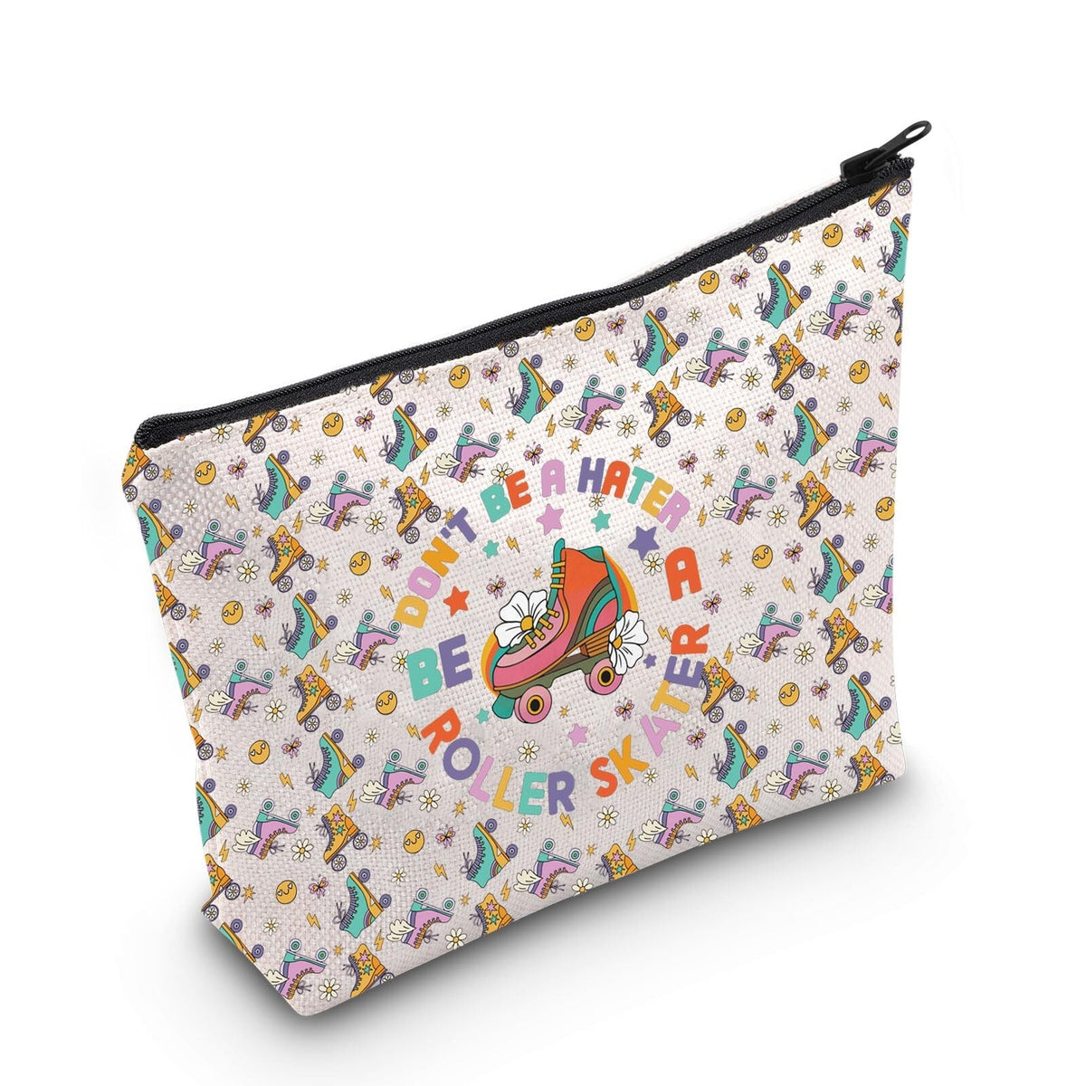 Be A Roller Skater Cosmetic Bag – Canvas Makeup Bag for Roller Skating Lovers